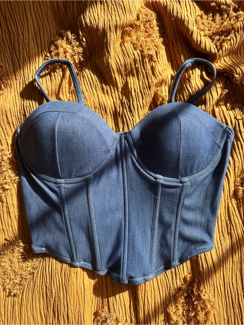 Q Denim Bustier Corset Top